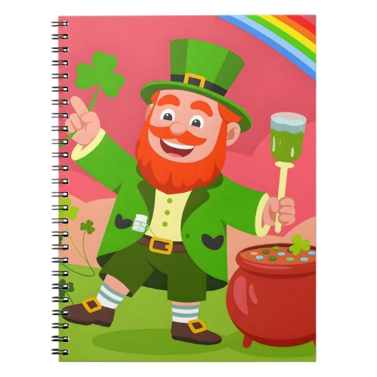 St. Patrick's Day Leprechaun Illustratie Notitieboek (Voorkant)