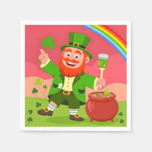 St. Patrick's Day Leprechaun Illustratie Servet