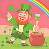 St. Patrick's Day Leprechaun Illustratie  Sticker (Voorkant)