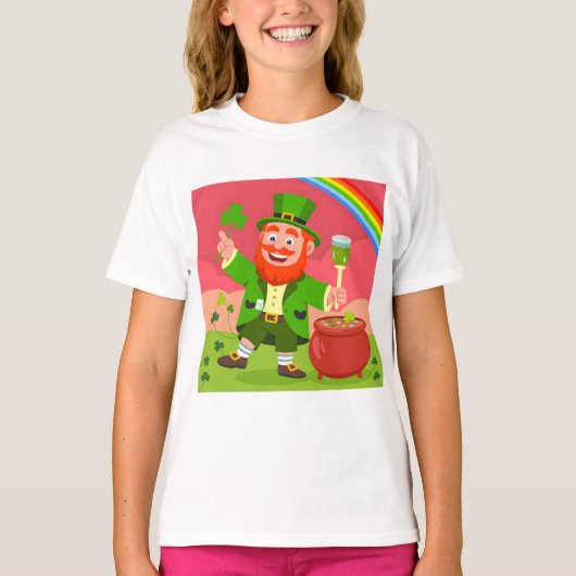 St. Patrick's Day Leprechaun Illustratie  T-shirt (Voorkant)