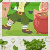 St. Patrick's Day Leprechaun Illustratie Theedoek (Gevouwen)