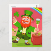St. Patrick's Day Leprechaun Illustration  Briefkaart (Voorkant / Achterkant)