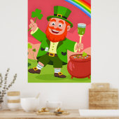 St. Patrick's Day Leprechaun Illustration  Poster (Keuken)