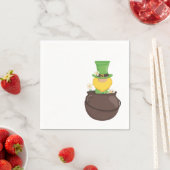 St. Patrick's Day Leprechaun in Pot of Gold Servet (Insitu)