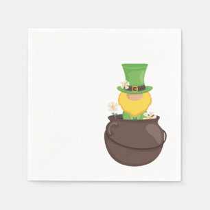 St. Patrick's Day Leprechaun in Pot of Gold Servet