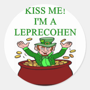 St Patrick's Day Leprechaun Joods Iers grapje Ronde Sticker