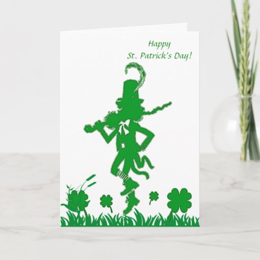 St. Patrick's Day Leprechaun Kaart (Voorkant)