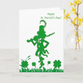 St. Patrick's Day Leprechaun Kaart (Gele Bloem)