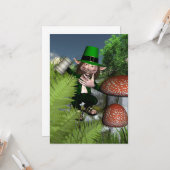 St Patrick's Day Leprechaun Kaart (Voorkant / Achterkant in situ)