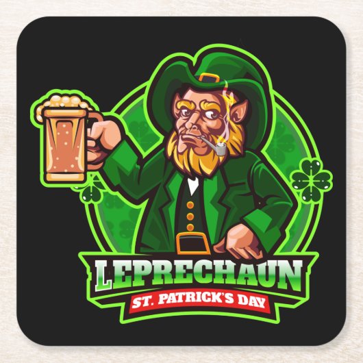 St. Patrick's Day Leprechaun Kartonnen Onderzetters (Voorkant)