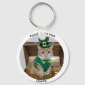 St. Patrick's Day Leprechaun Kat Sleutelhanger (Achterkant)