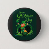 St. Patrick's Day Leprechaun-knop Ronde Button 5,7 Cm (Voorkant)