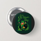 St. Patrick's Day Leprechaun-knop Ronde Button 5,7 Cm (Voorkant /achterkant)