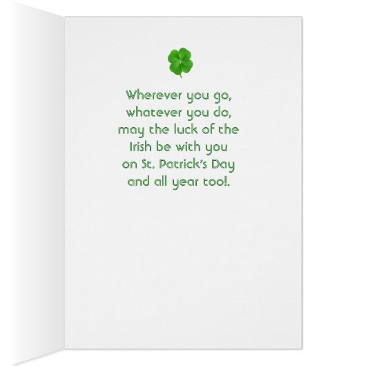 St. Patrick's Day Leprechaun Luck Custom Name (Binnen (Rechts))