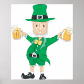 St Patrick's Day Leprechaun met bier Mokken Poster (Voorkant)