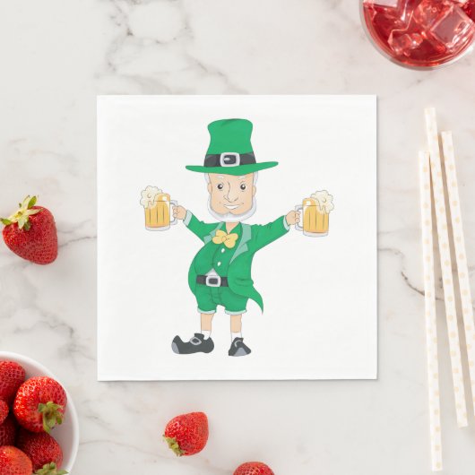 St Patrick's Day Leprechaun met bier Mokken Servet (Insitu)