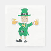 St Patrick's Day Leprechaun met bier Mokken Servet (Voorkant)