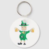 St Patrick's Day Leprechaun met bier Mokken Sleutelhanger (Voorkant)