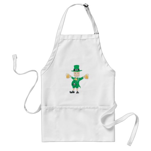 St Patrick's Day Leprechaun met bier Mokken Standaard Schort (Voorkant)