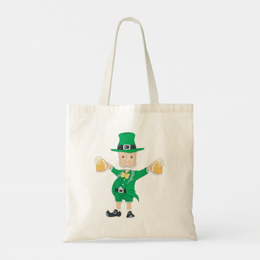 St Patrick's Day Leprechaun met bier Mokken Tote Bag (Achterkant)