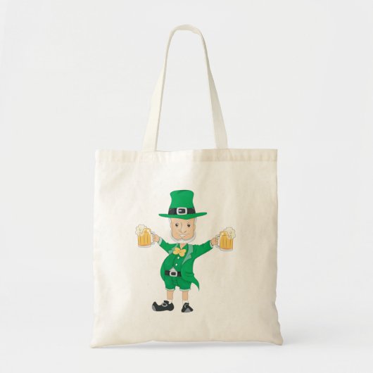 St Patrick's Day Leprechaun met bier Mokken Tote Bag (Voorkant)