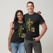 St. Patrick's Day Leprechaun met Bier Wandelend T-shirt (Unisex)