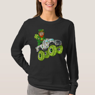 St Patrick's Day Leprechaun Monster Truck Lucky Bo T-shirt