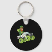 St Patricks Day Leprechaun Monster Truck Lucky Boy Sleutelhanger (Achterkant)