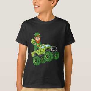 St Patricks Day Leprechaun Monster Truck Lucky Boy T-shirt