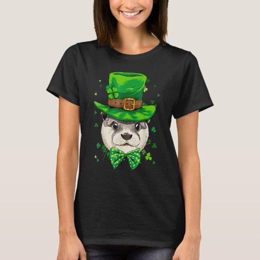 St Patrick's Day Leprechaun Otter Shamrock Otter I T-shirt (Voorkant)