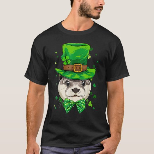 St Patrick's Day Leprechaun Otter Shamrock Otter I T-shirt (Voorkant)