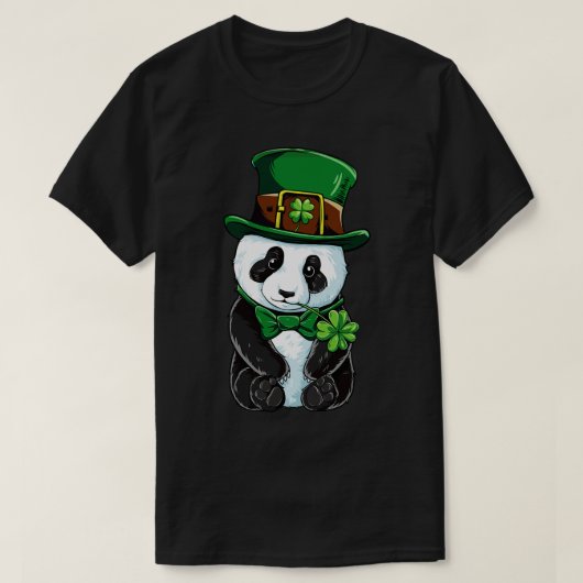 St Patricks Day Leprechaun Panda Cute Irish Gift T-shirt (Design voorkant)