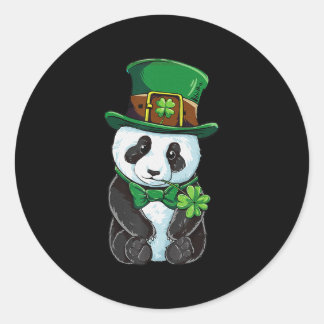 St Patricks Day Leprechaun Panda Irish Shamrock Ronde Sticker