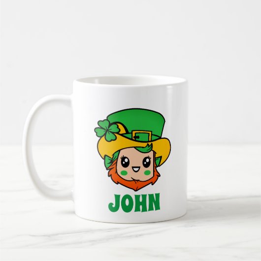 St. Patrick's Day Leprechaun Persoonlijke naam Koffiemok (Links)