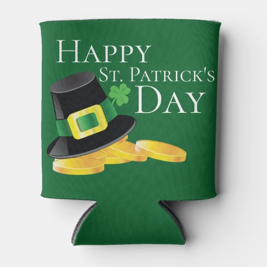 St. Patrick's Day Leprechaun Pet & Gold Coins Blikjeskoeler (Voorkant)