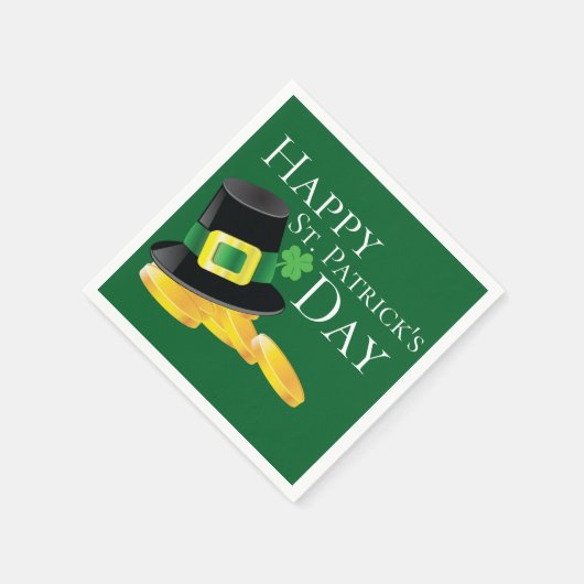 St. Patrick's Day Leprechaun Pet & Gold Coins Servetten (Hoek)