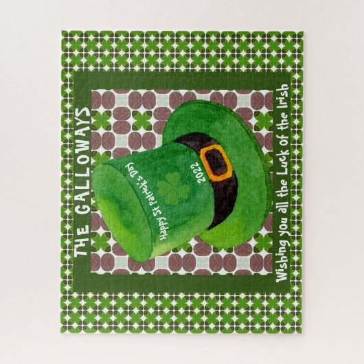 St Patricks Day Leprechaun Pet Monogram Irish Luck Legpuzzel (Verticaal)