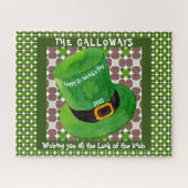 St Patricks Day Leprechaun Pet Monogram Irish Luck Legpuzzel (Horizontaal)