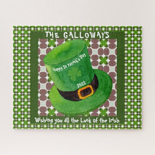 St Patricks Day Leprechaun Pet Monogram Irish Luck Legpuzzel (Horizontaal)