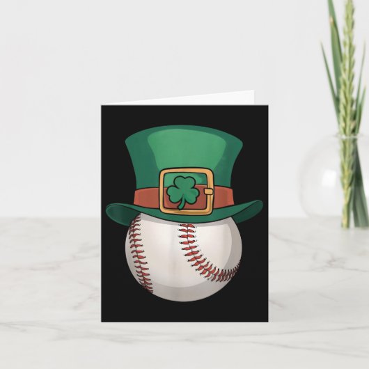St Patricks Day Leprechaun Pet Shamrock Baseball M Kaart (Voorkant)