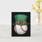 St Patricks Day Leprechaun Pet Shamrock Baseball M Kaart (Gele Bloem)