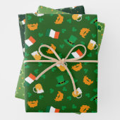 St Patrick's Day Leprechaun Pet Shamrock Flag Gold Inpakpapier Vel (In situ)