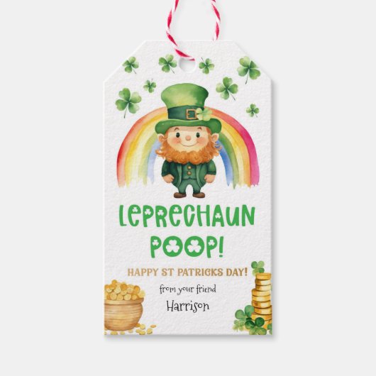St Patricks Day Leprechaun Poop Favor Cadeau Label Cadeaulabel (Voorkant)