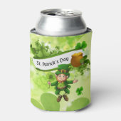 St. Patrick's Day Leprechaun Pot of Gold Clover Blikjeskoeler (Blikje Voorkant)