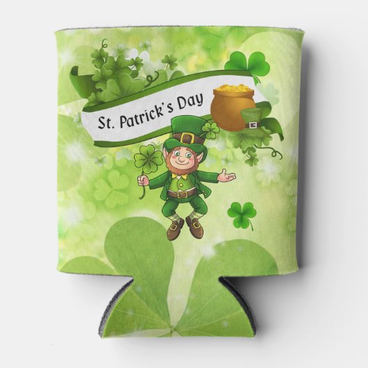 St. Patrick's Day Leprechaun Pot of Gold Clover Blikjeskoeler (Voorkant)