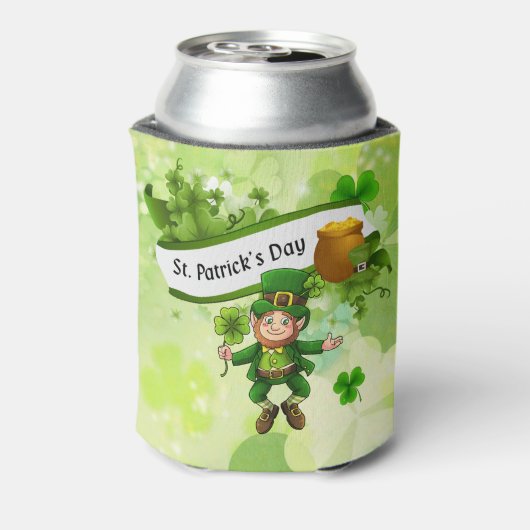 St. Patrick's Day Leprechaun Pot of Gold Clover Blikjeskoeler (Blikje Achterkant)