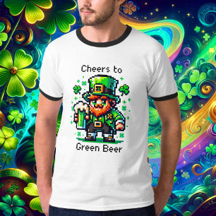 St Patrick's Day Leprechaun   Proost op groen bier T-shirt
