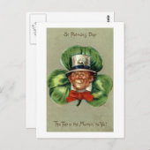 St Patrick's Day Leprechaun Repro Vintage 1908 Briefkaart (Voorkant / Achterkant)