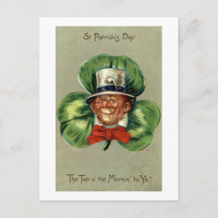 St Patrick's Day Leprechaun Repro Vintage 1908 Briefkaart