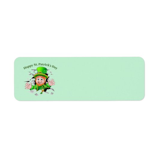 St. Patrick's Day leprechaun Return Address Label (Voorkant)